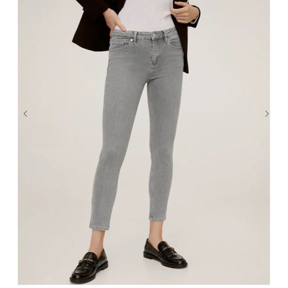 MNG Mango Sculpt Jeans Womens 8 Gray Light Washed Slim Fit Cropped Casual Ladies - Picture 8 of 8